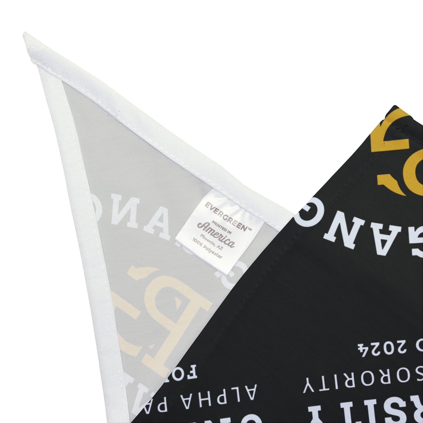 Pug Gang University Pet Bandana — 'Pug Gang' Black Dog Bandana, Alpha Paw Sorority Design