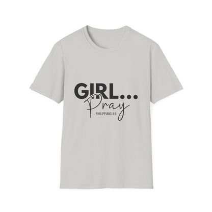 Inspirational Girl Pray T-Shirt – Unisex Softstyle Tee