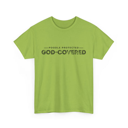 God-Covered Unisex Heavy Cotton Tee, Dog Lovers Shirt, Faith-Based Apparel, Casual Wear, Gift for Pet Owners