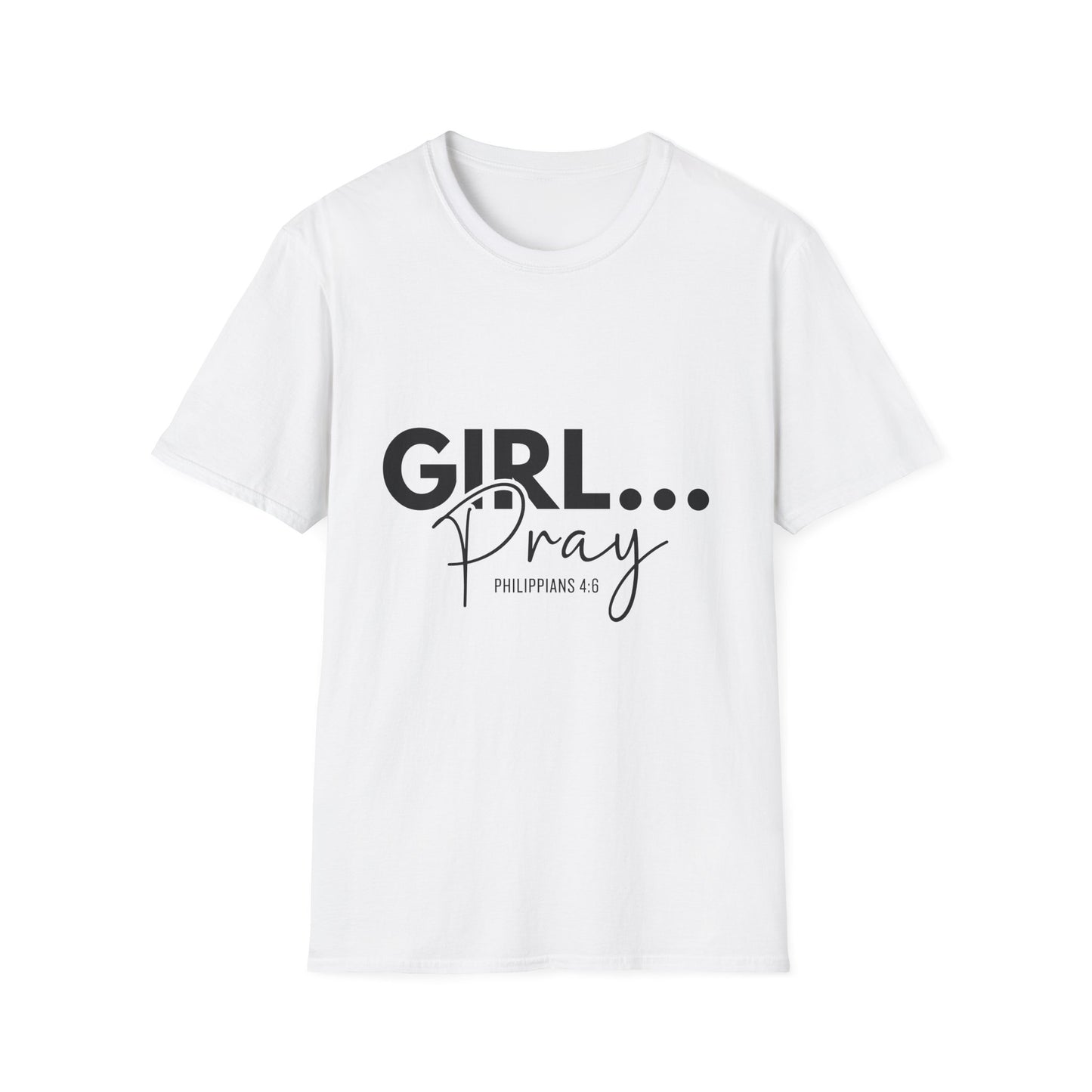 Inspirational Girl Pray T-Shirt – Unisex Softstyle Tee