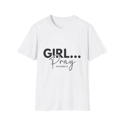 Inspirational Girl Pray T-Shirt – Unisex Softstyle Tee