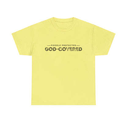 God-Covered Unisex Heavy Cotton Tee, Dog Lovers Shirt, Faith-Based Apparel, Casual Wear, Gift for Pet Owners