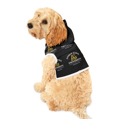 Aussie Gang University Pet Hoodie — Black College Logo Dog & Cat Hoodie