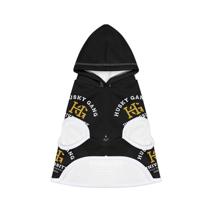 Husky Gang University Pet Hoodie – Black Dog Hoodie with Logo Print