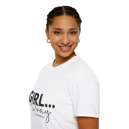 Inspirational Girl Pray T-Shirt – Unisex Softstyle Tee