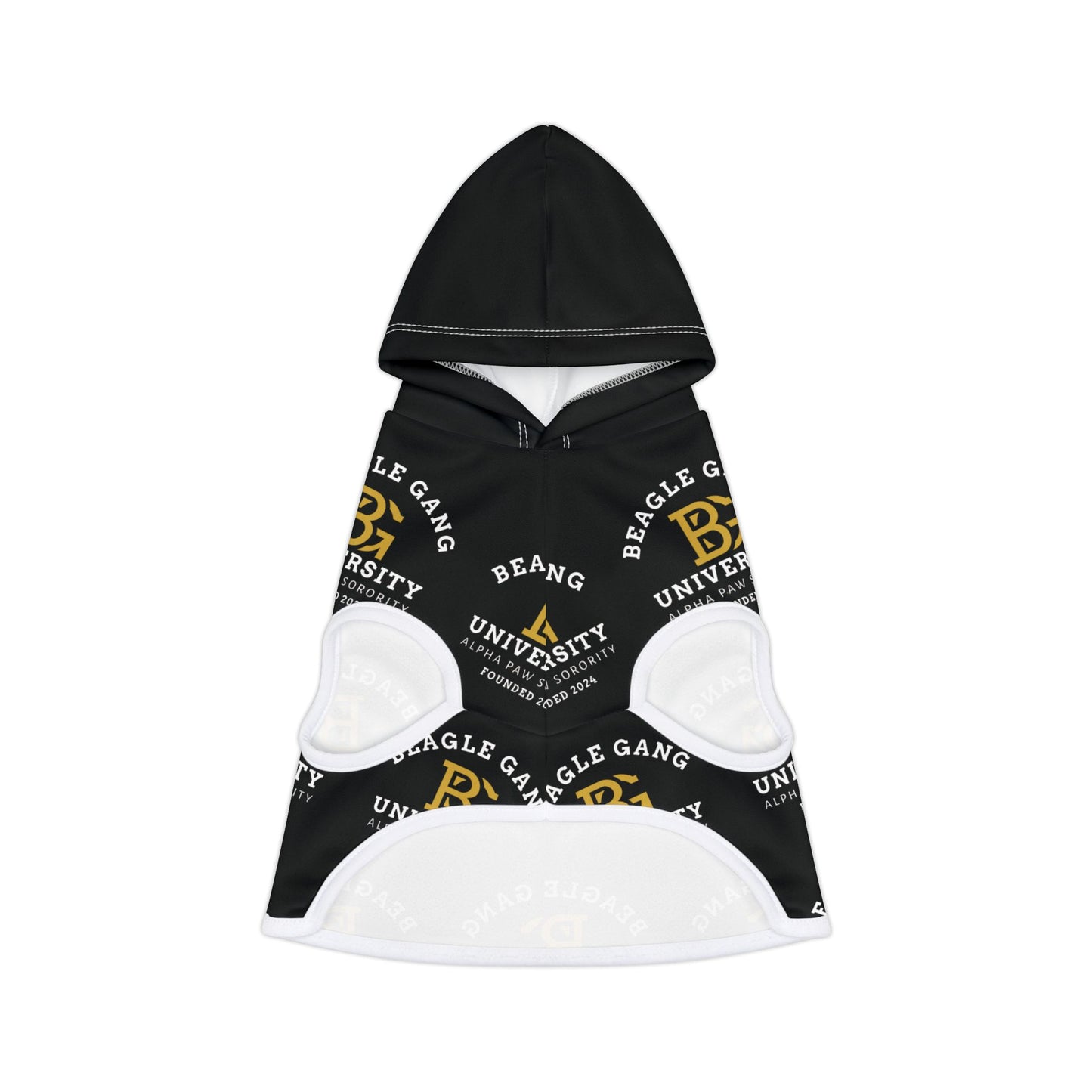 Beagle Hoodie - Beagle Gang University Logo Hoodie for Dogs