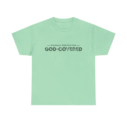 God-Covered Unisex Heavy Cotton Tee, Dog Lovers Shirt, Faith-Based Apparel, Casual Wear, Gift for Pet Owners