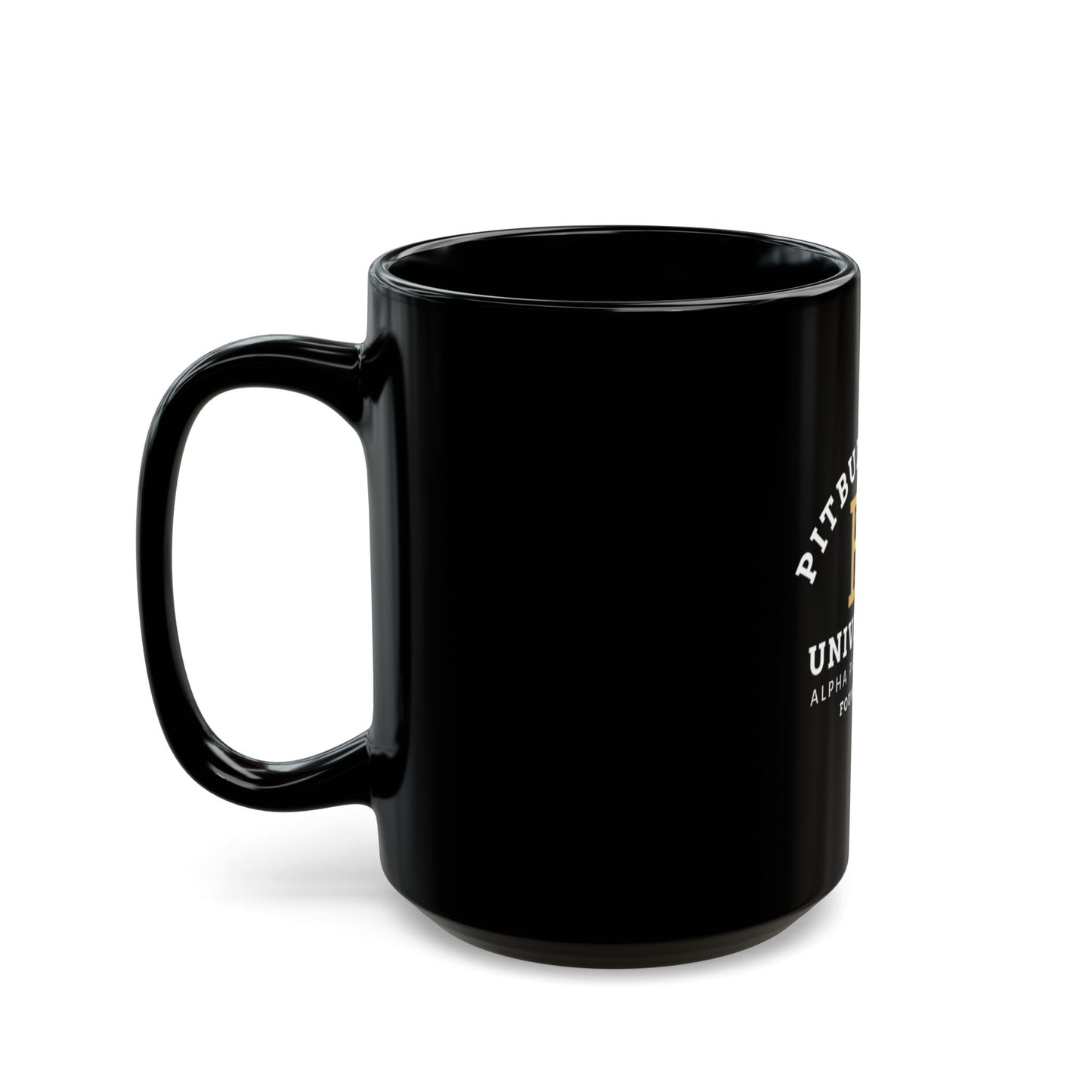 Pitbull Gang University Black Coffee Mug – 'Alpha Paw Sorority' 11oz/15oz