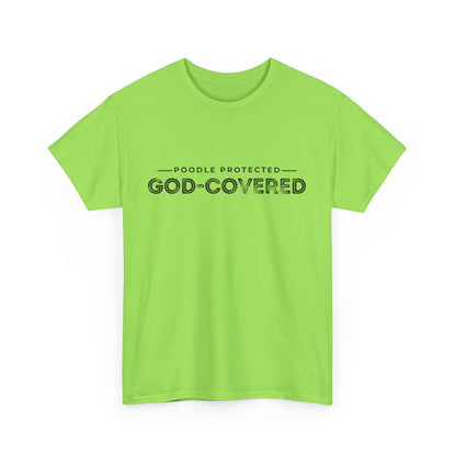 God-Covered Unisex Heavy Cotton Tee, Dog Lovers Shirt, Faith-Based Apparel, Casual Wear, Gift for Pet Owners