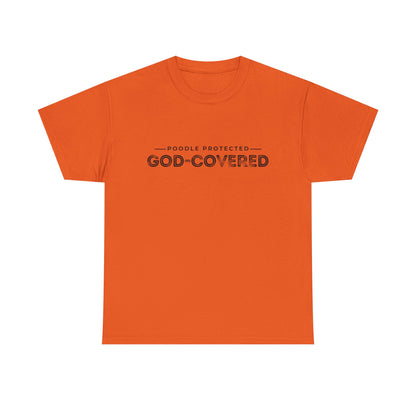 God-Covered Unisex Heavy Cotton Tee, Dog Lovers Shirt, Faith-Based Apparel, Casual Wear, Gift for Pet Owners