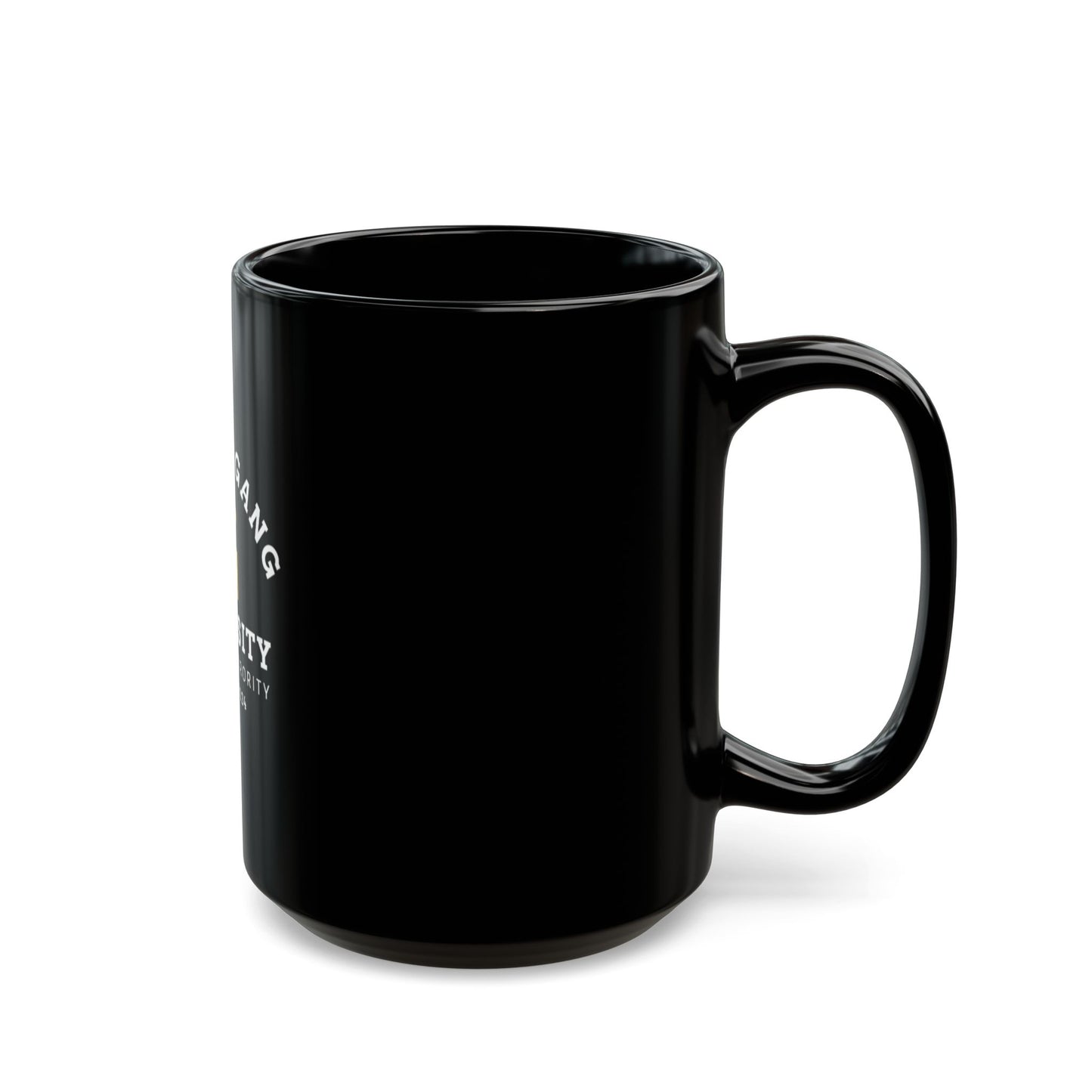 Pitbull Gang University Black Coffee Mug – 'Alpha Paw Sorority' 11oz/15oz