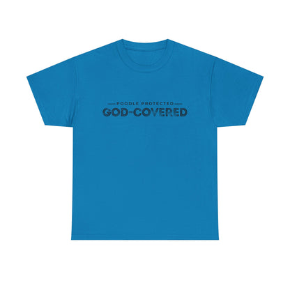 God-Covered Unisex Heavy Cotton Tee, Dog Lovers Shirt, Faith-Based Apparel, Casual Wear, Gift for Pet Owners