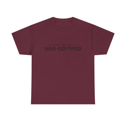 God-Covered Unisex Heavy Cotton Tee, Dog Lovers Shirt, Faith-Based Apparel, Casual Wear, Gift for Pet Owners