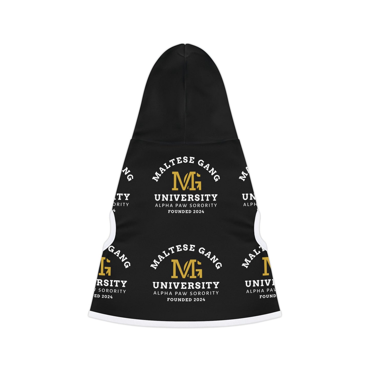 Maltese Gang University Pet Hoodie – Black Collegiate Dog & Cat Hoodie