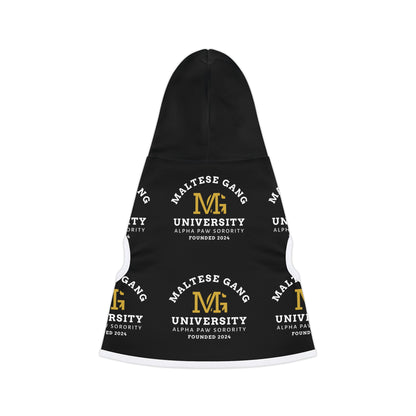 Maltese Gang University Pet Hoodie – Black Collegiate Dog & Cat Hoodie