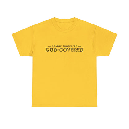 God-Covered Unisex Heavy Cotton Tee, Dog Lovers Shirt, Faith-Based Apparel, Casual Wear, Gift for Pet Owners