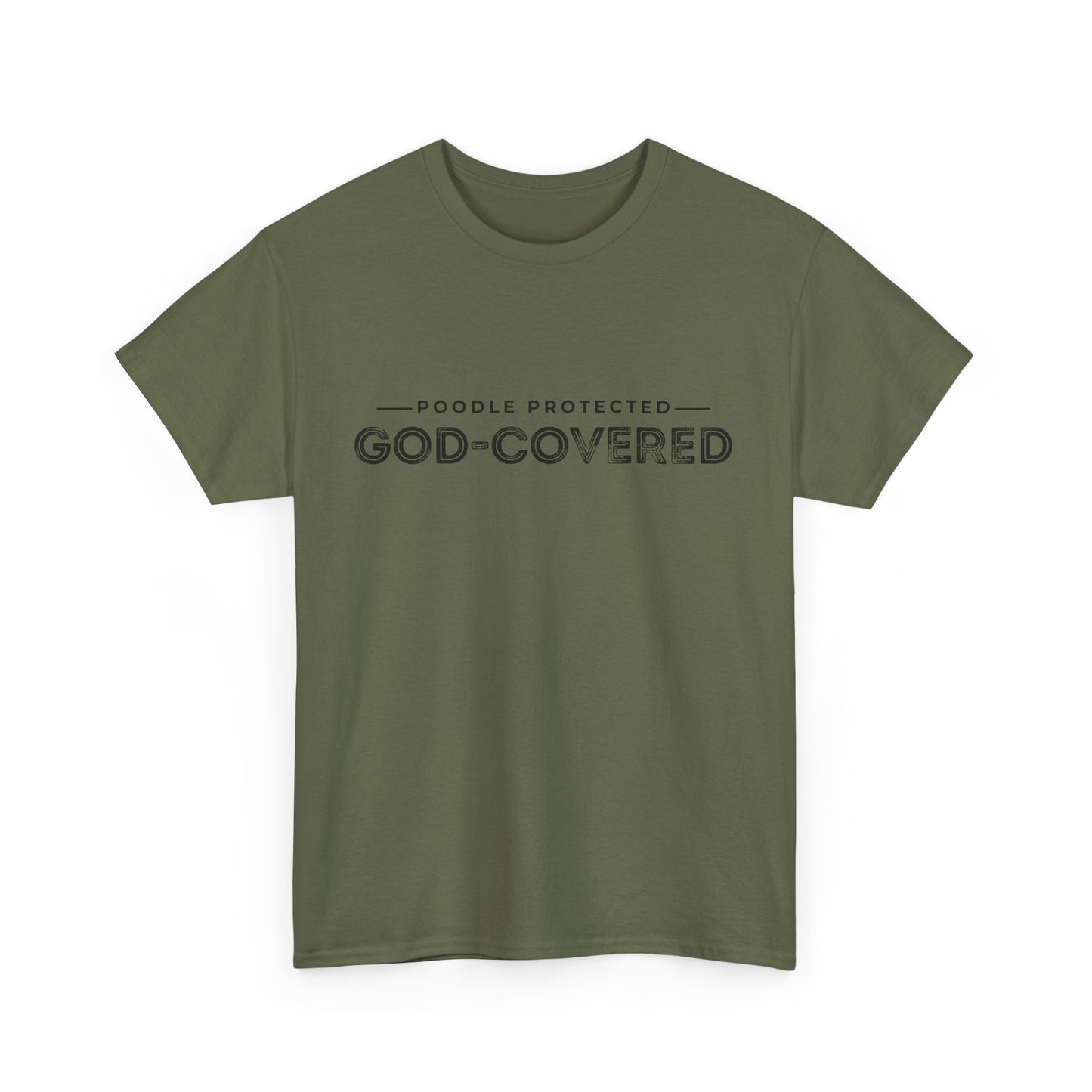 God-Covered Unisex Heavy Cotton Tee, Dog Lovers Shirt, Faith-Based Apparel, Casual Wear, Gift for Pet Owners