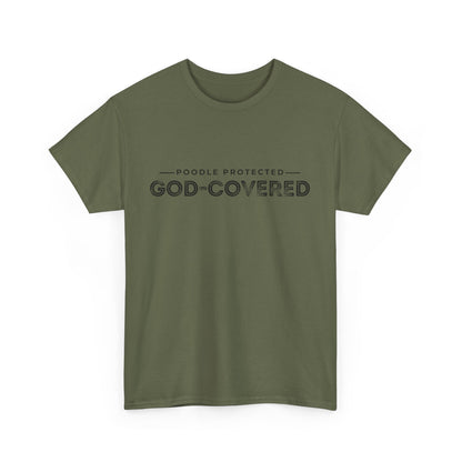 God-Covered Unisex Heavy Cotton Tee, Dog Lovers Shirt, Faith-Based Apparel, Casual Wear, Gift for Pet Owners