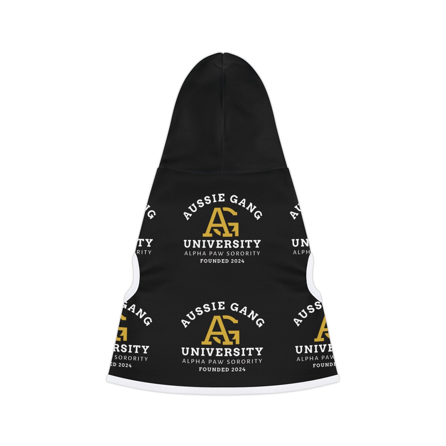 Pet Hoodie — Aussie Gang University Logo Dog Hoodie