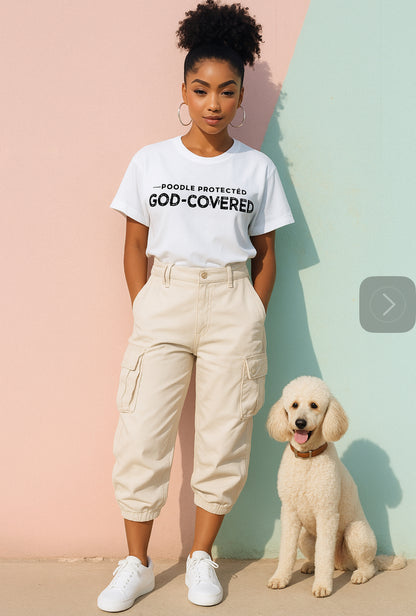 God-Covered Unisex Heavy Cotton Tee, Dog Lovers Shirt, Faith-Based Apparel, Casual Wear, Gift for Pet Owners