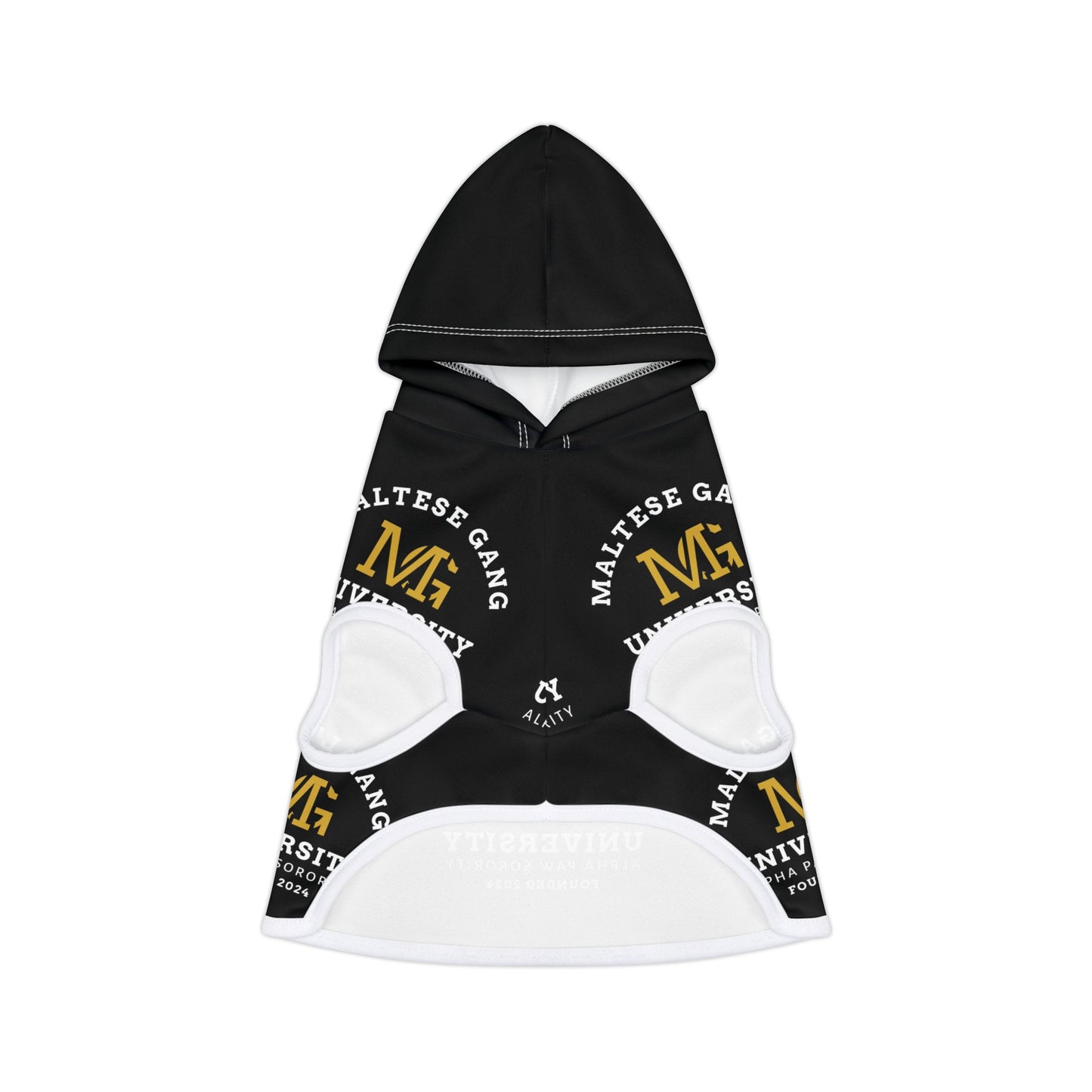 Maltese Gang University Pet Hoodie – Black Collegiate Dog & Cat Hoodie