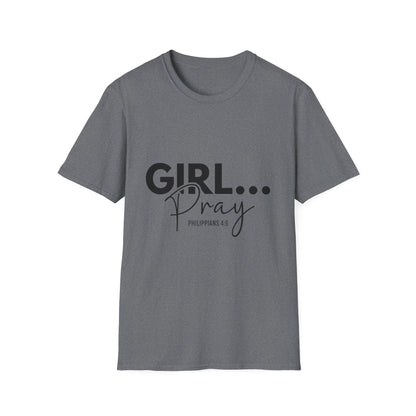 Inspirational Girl Pray T-Shirt – Unisex Softstyle Tee