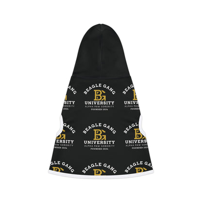 Beagle Hoodie - Beagle Gang University Logo Hoodie for Dogs