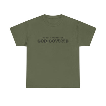 God-Covered Unisex Heavy Cotton Tee, Dog Lovers Shirt, Faith-Based Apparel, Casual Wear, Gift for Pet Owners