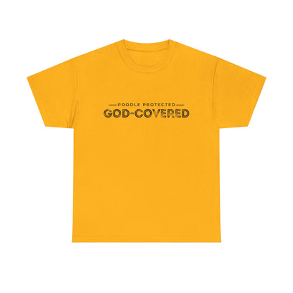 God-Covered Unisex Heavy Cotton Tee, Dog Lovers Shirt, Faith-Based Apparel, Casual Wear, Gift for Pet Owners