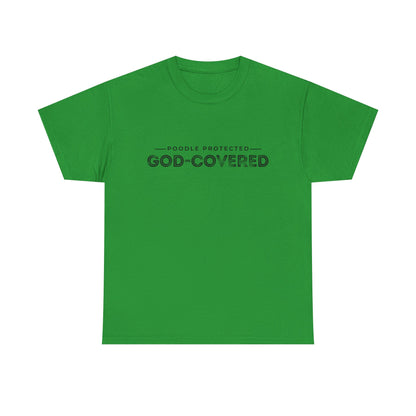 God-Covered Unisex Heavy Cotton Tee, Dog Lovers Shirt, Faith-Based Apparel, Casual Wear, Gift for Pet Owners