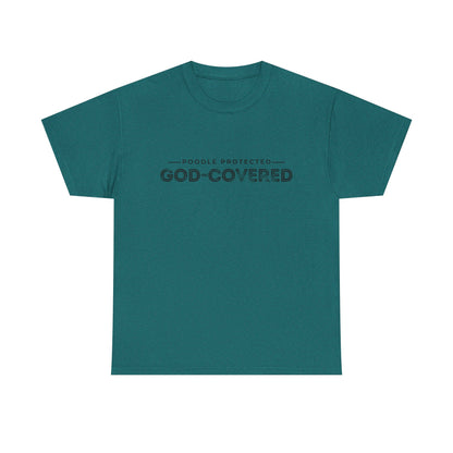 God-Covered Unisex Heavy Cotton Tee, Dog Lovers Shirt, Faith-Based Apparel, Casual Wear, Gift for Pet Owners