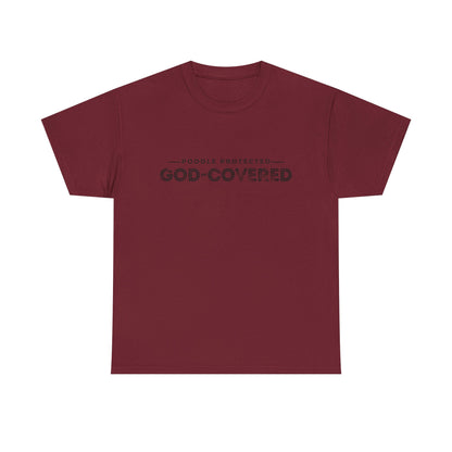 God-Covered Unisex Heavy Cotton Tee, Dog Lovers Shirt, Faith-Based Apparel, Casual Wear, Gift for Pet Owners