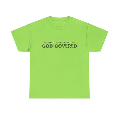 God-Covered Unisex Heavy Cotton Tee, Dog Lovers Shirt, Faith-Based Apparel, Casual Wear, Gift for Pet Owners