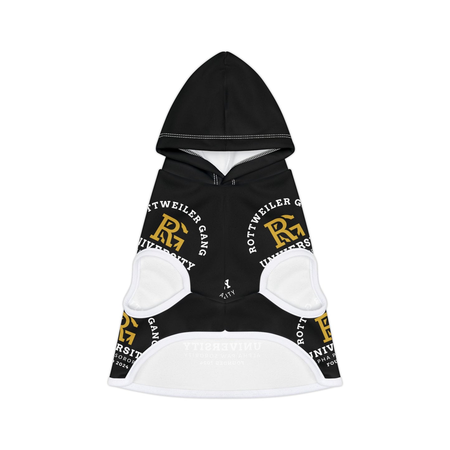 Pet Hoodie — 'Rottweiler Gang University' Black Logo Dog Hoodie