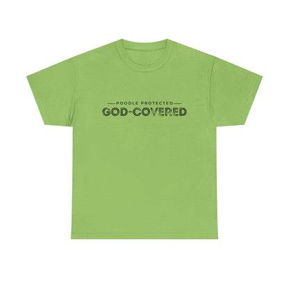 God-Covered Unisex Heavy Cotton Tee, Dog Lovers Shirt, Faith-Based Apparel, Casual Wear, Gift for Pet Owners