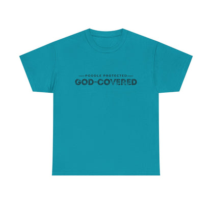 God-Covered Unisex Heavy Cotton Tee, Dog Lovers Shirt, Faith-Based Apparel, Casual Wear, Gift for Pet Owners
