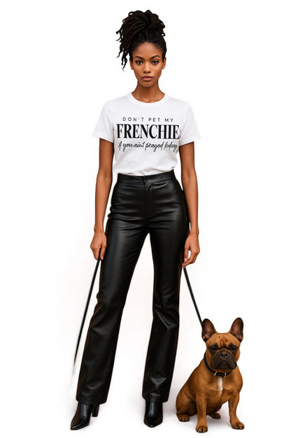 Don't Pet My Frenchie Unisex Heavy Cotton Tee, Funny Dog Lover Shirt, Pet Owner Gift, Dog Mom Tee, Animal Enthusiast Apparel